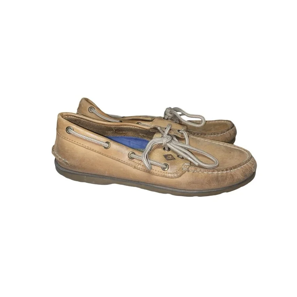 Sperry Top-Sider 0777894 Men's Size 9W Tan Leather Boat Shoes